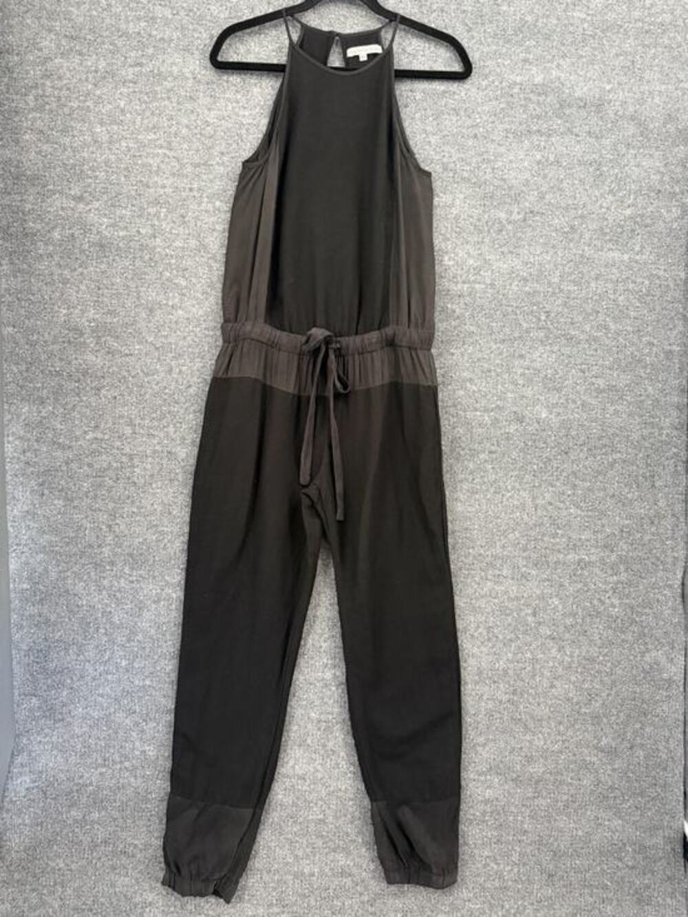 Young Fabulous Broke Diego Jumpsuit Womens XS Black Linen Blend Jogger Minimal